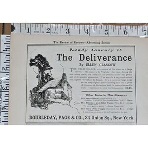 1904 The Deliverance Ellen Glasgow Doubleday Page & Co Vintage Print Ad Virginia